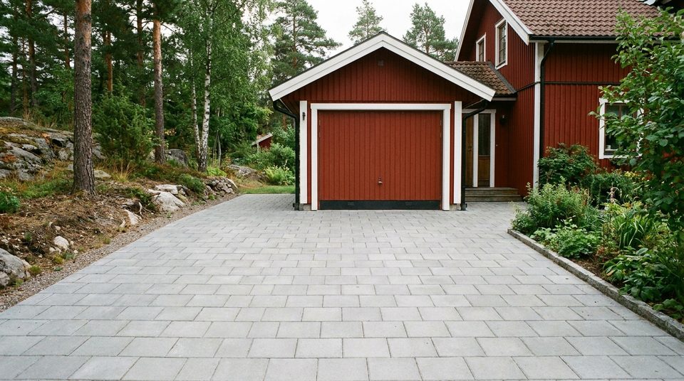 Garageinfart i marksten
