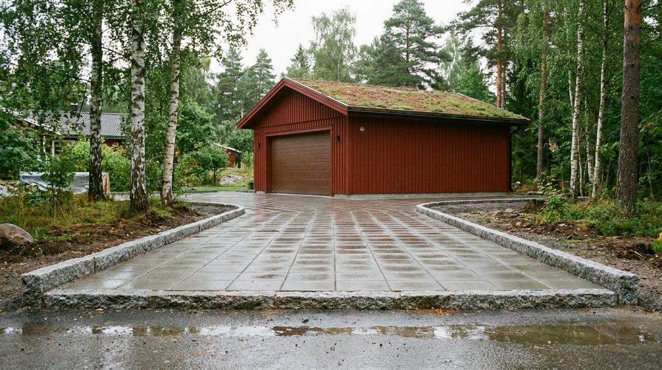 Garageinfart i marksten
